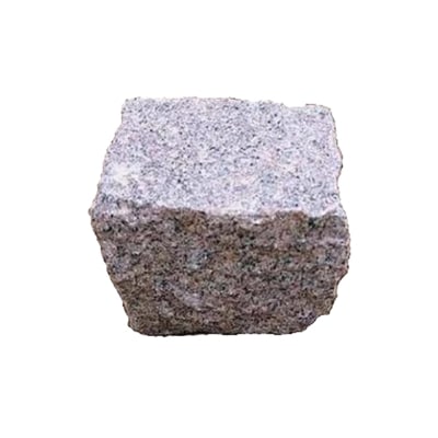 Granit Chaussesten Flækker håndhugget granit Rødgrå Kina 9x9x4/6 cm G354 stk