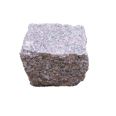Granit Chaussesten Flækker håndhugget granit Rødgrå Kina 9x9x8/10 cm G354 stk