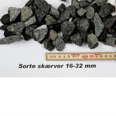Granitskærver sorte 16-32 mm 0,5 m3