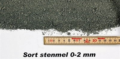 Stenmel sort 0-2 mm  – 1000 kg bigbag