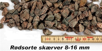 Granitskærver rød/sort 8/16 – 1000 kg bigbag